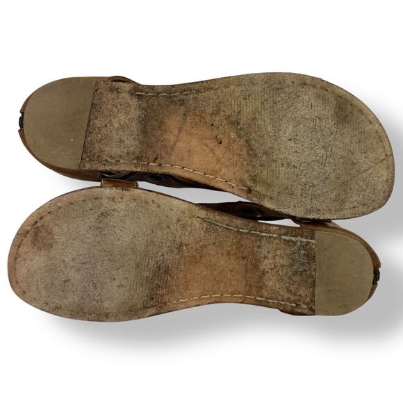 Bed Stu Soto Brown Tan Rustic Leather Sandal Flat Studded Distressed Gladiator 9 - Picture 12 of 14